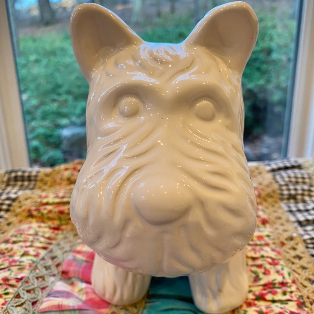 Larger Ceramic Scottie Westie Terrier Dog Figurine - Home Art NO FLAWS woof!